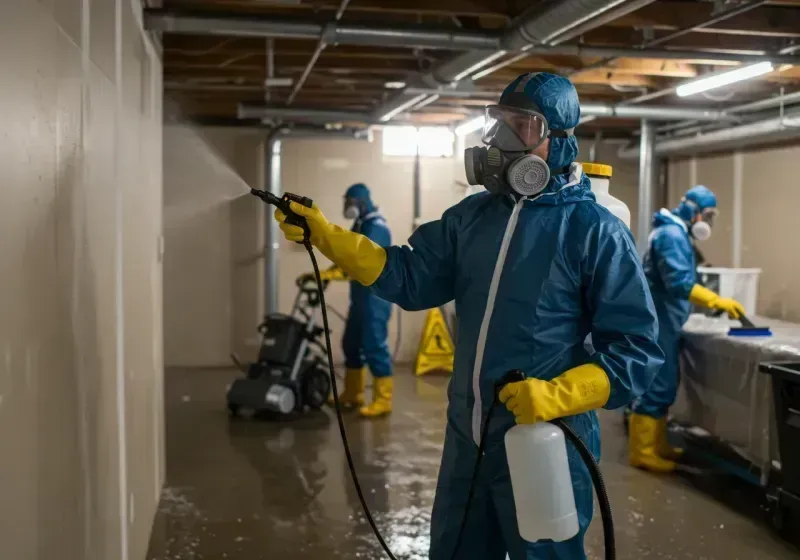 Basement Sanitization and Antimicrobial Treatment process in Mendon, MA