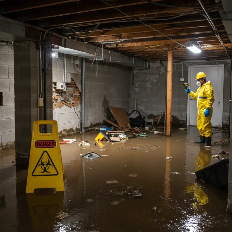 Flooded Basement Electrical Hazard in Mendon, MA Property